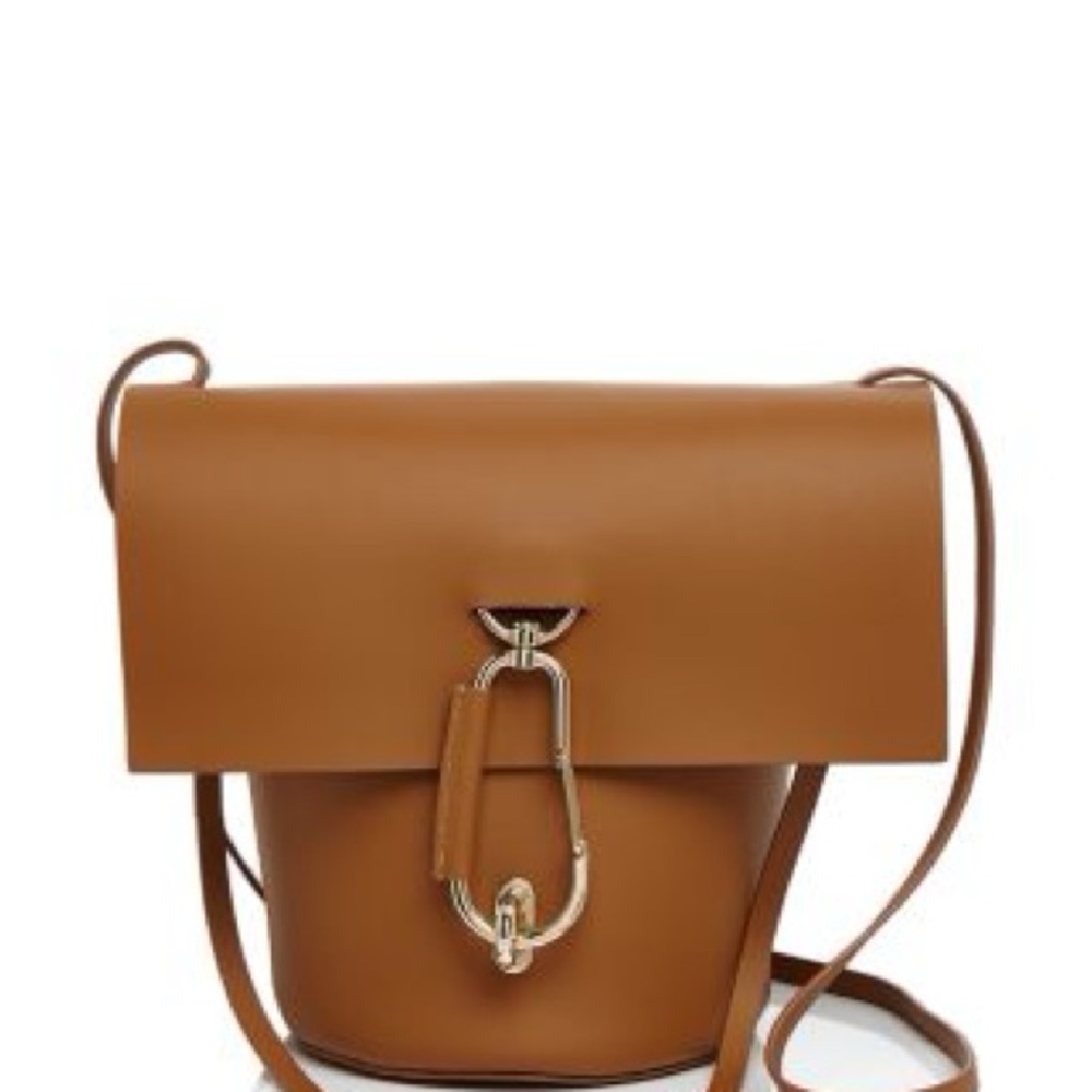 ZAC Zac Posen Tan Crossbody Bag with Flap Closure